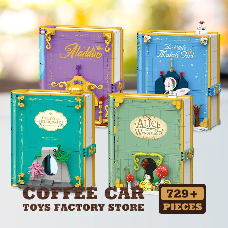 

Cute Fairy Tale Princess MOC Bricks Books Dream Mermaid 3D Storybook Building Blocks Toys Anime Model Kids Girls Christmas Gifts