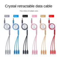 Fast Wire Charging Cable For Android Phone Type C Xiaomi Huawei Samsung 3 in 1 Retractable Data USB Cable for iPhone Charger