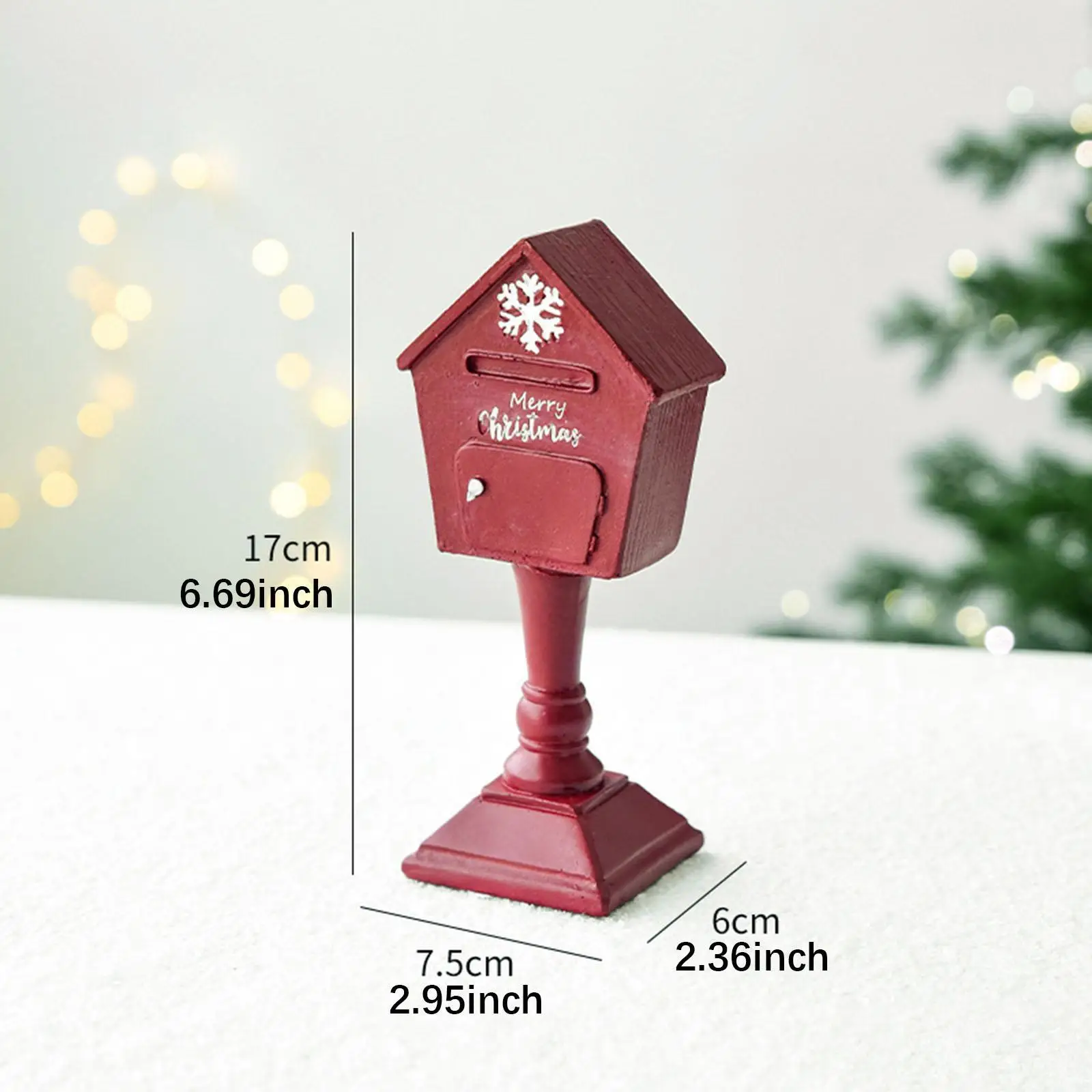 Christmas Sculpture Decorative Collectible Artwork Mailbox Statue Ornament for Bedroom Housewarming Bookshelf Desktop Fireplace image 6