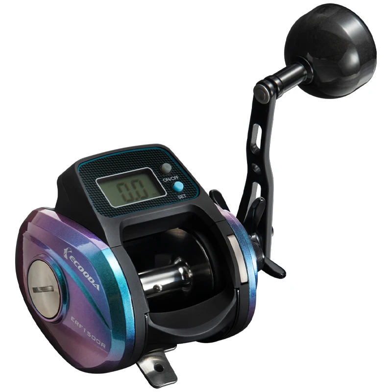 ECOODA-ERF Fishing Reel, Overhead Reel, Line Counter, 8kg, 12kg, 15kg Drag Power, 500/1000/1500