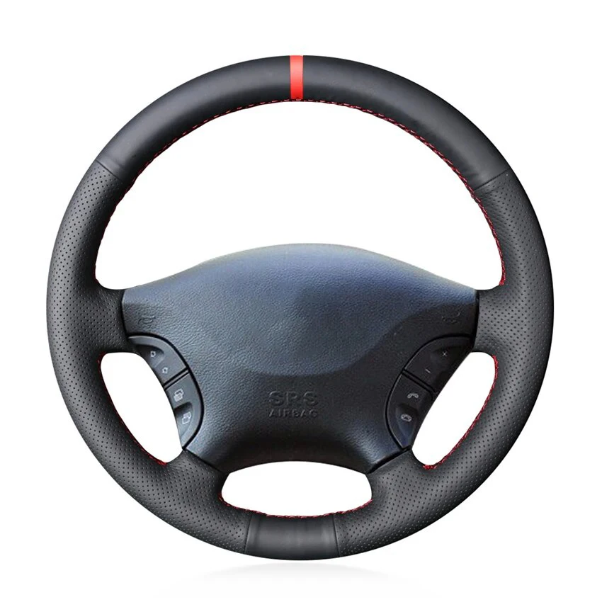 Black Faux Leather No-slip Car Steering Wheel Cover for Mercedes Benz Viano W639 Vito Sprinter Volkswagen VW Crafter 2003-2016