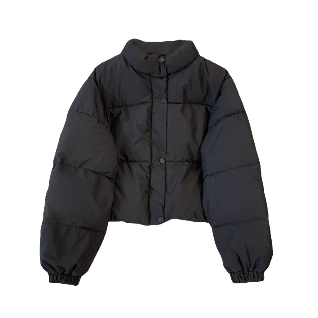 

Korean-Style Women's down Cotton-Padded Coat Winter Thickened Bread Suit Short Loose Set Collar Fashionable