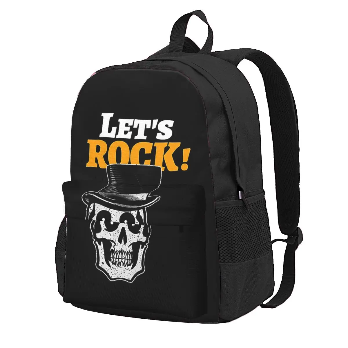 Rock Star Skull Rock N Roll Student Backpack School Bag Hiking Travel Daypack for Boys Girls Fashion Bookbag Shoulder Bags