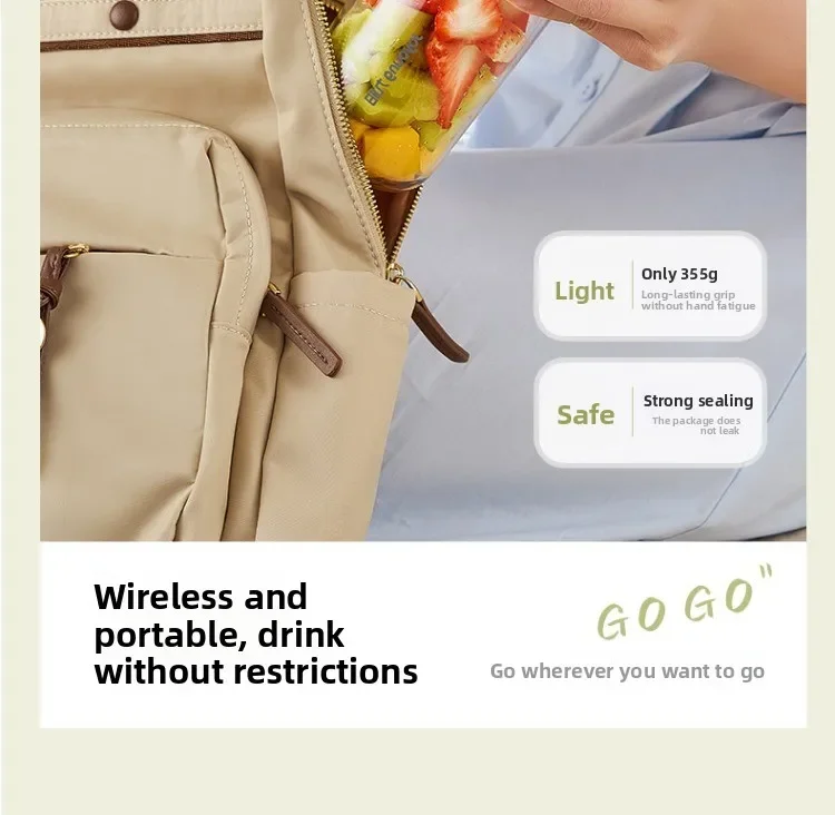 220V Neuer Joyoung Tragbarer Mini-Entsafter Mixer für Obst, Gemüse, Smoothies, Eiszerkleinerung, Elektrisch LYH – Detail 9