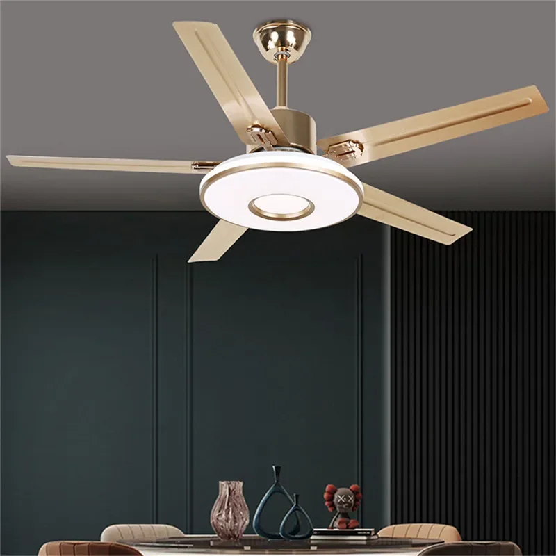 TINNY Modern Fan Light Luxury Living Room Restaurant Bedroom Study LED Ceiling Fan Light Remote Electric Fan Light