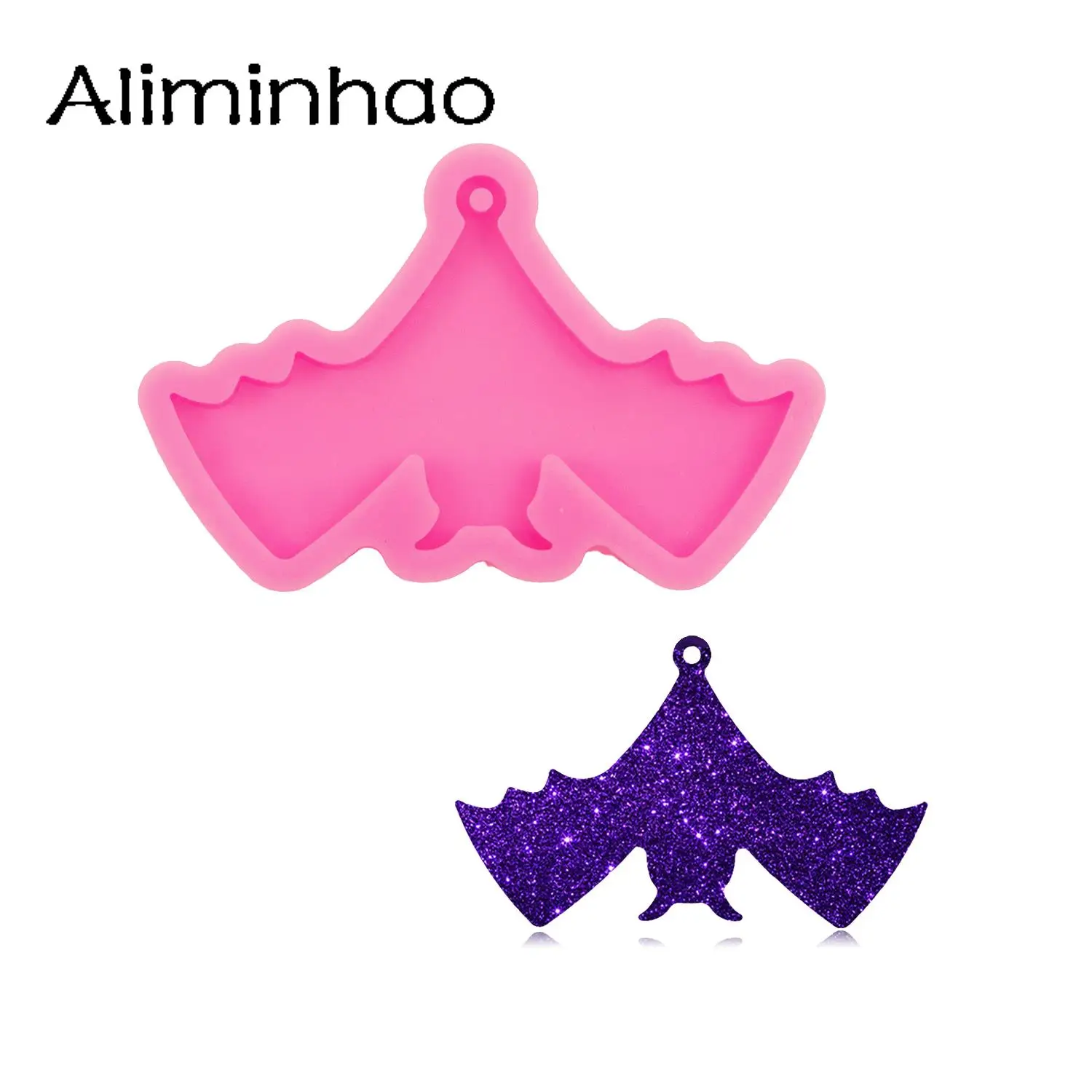 DY0610 DIY Shiny Halloween Bat/Cat/Castle Mold for Keychain Moulds Polymer Clay Epoxy Resin Chocolate Mold