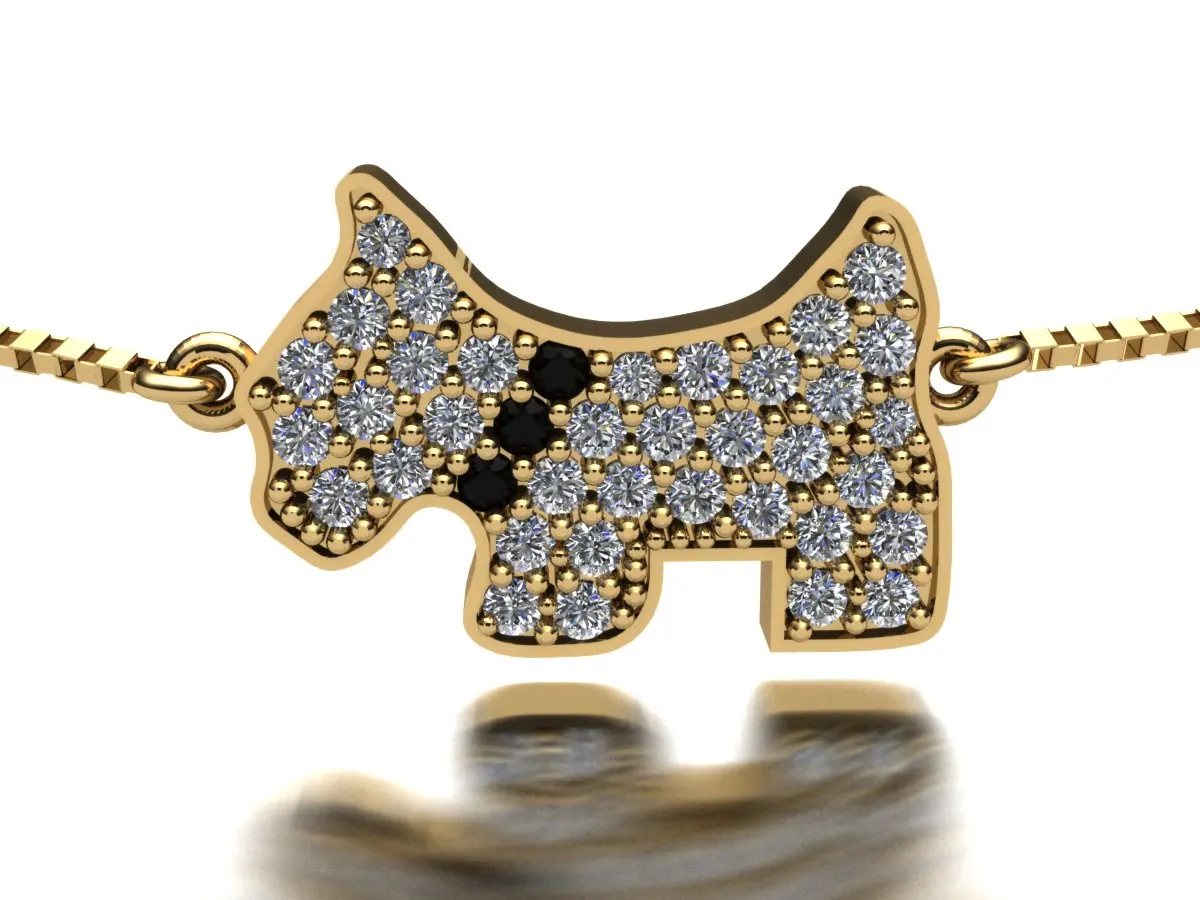 18K Gold Dog Necklace Immediate Delivery