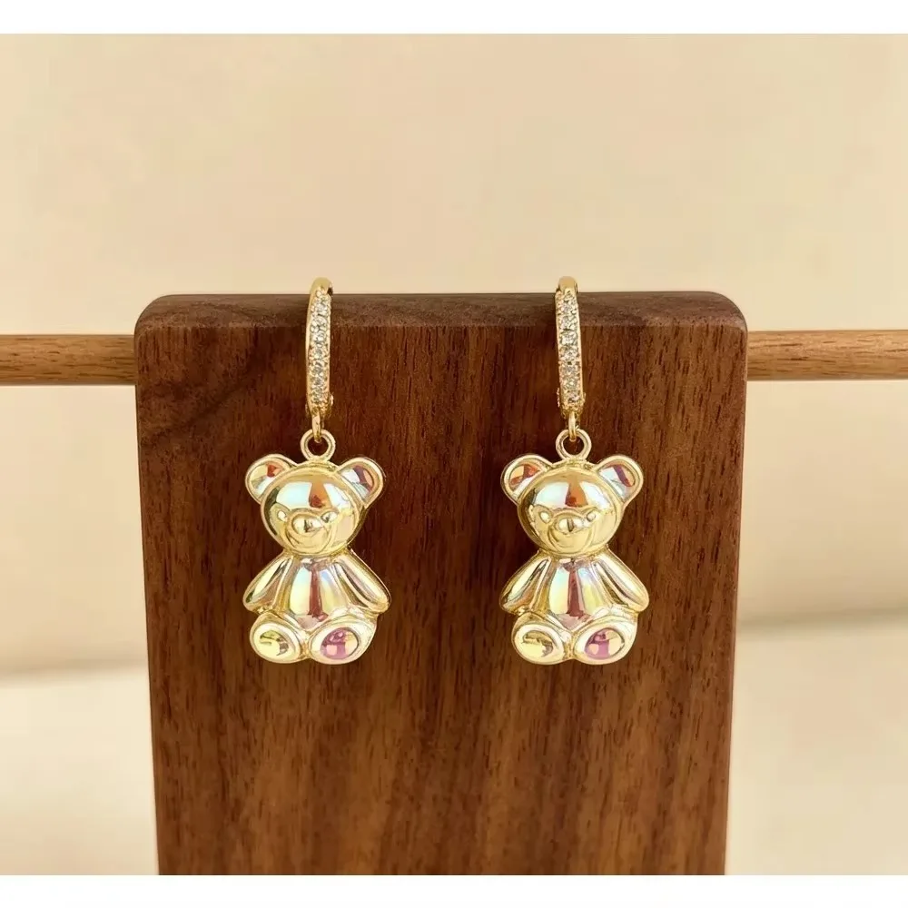 Men's Stylish Bear Drop Earrings Trendy Daily Jewelry Birthday Holiday Gift for Boyfriend