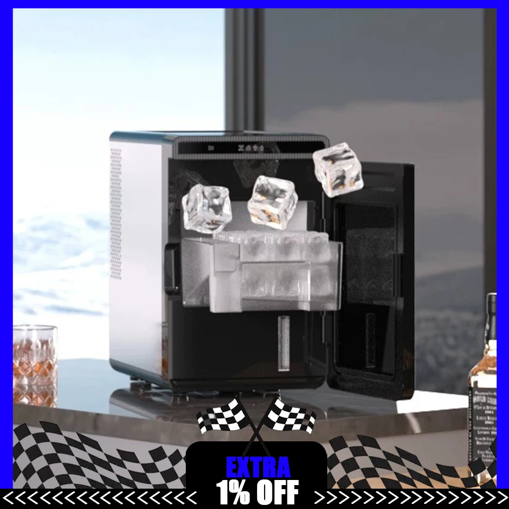 Nostalgia Electrics HZB-25PLUS Ice Machine Efficient Rapid Cooling Process Desktop Ice Maker Infrared Real-Time Sensor For Gifts