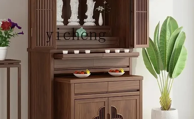 

XL1 Buddhist niche new Chinese vertical cabinet living room altar cabinet second floor table altar solid wood