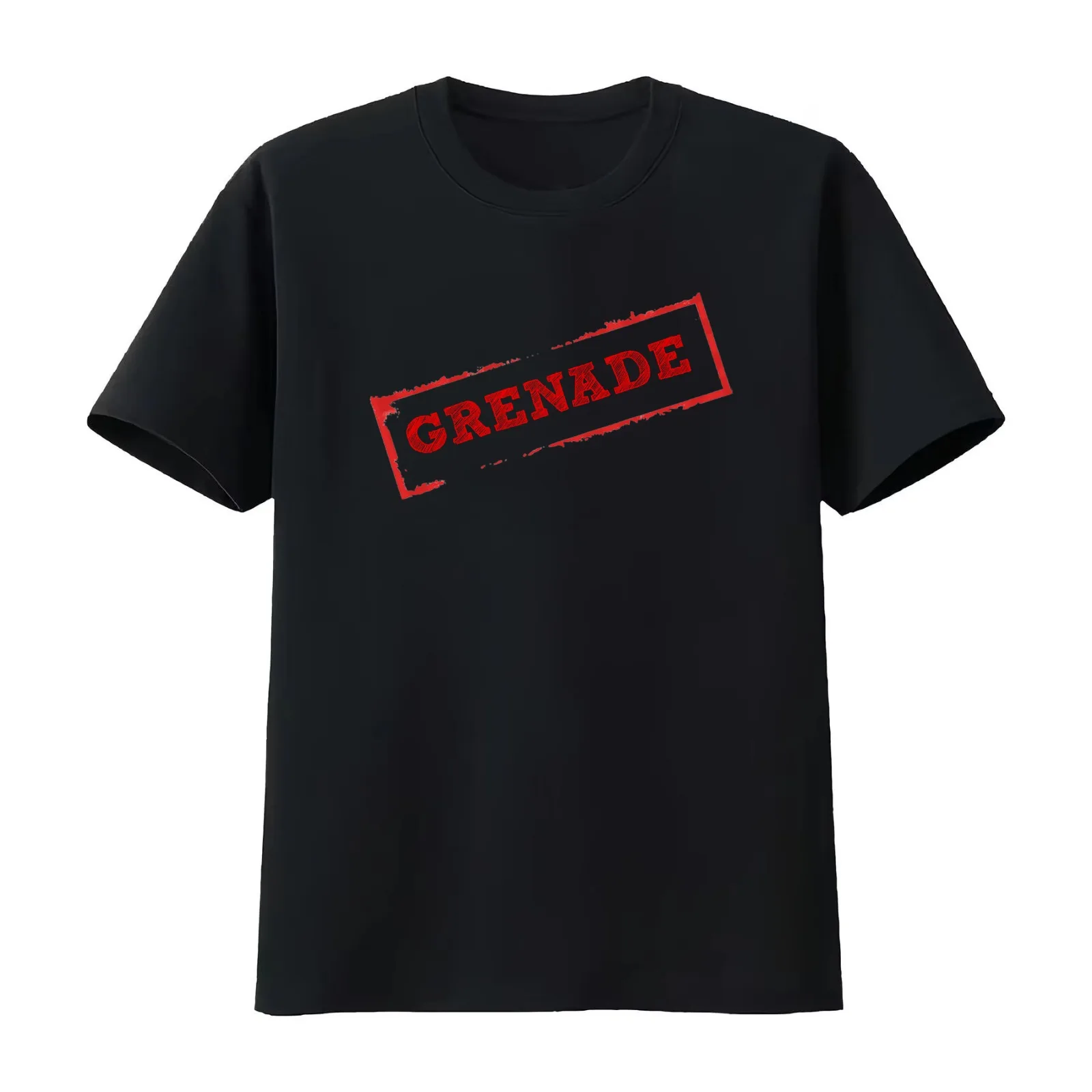 Grenade stamp T-Shirt Summer Casual Cotton Tee Oversized Streetwear Tops Vintage Graphic Print Loose Fit Short Sleeve