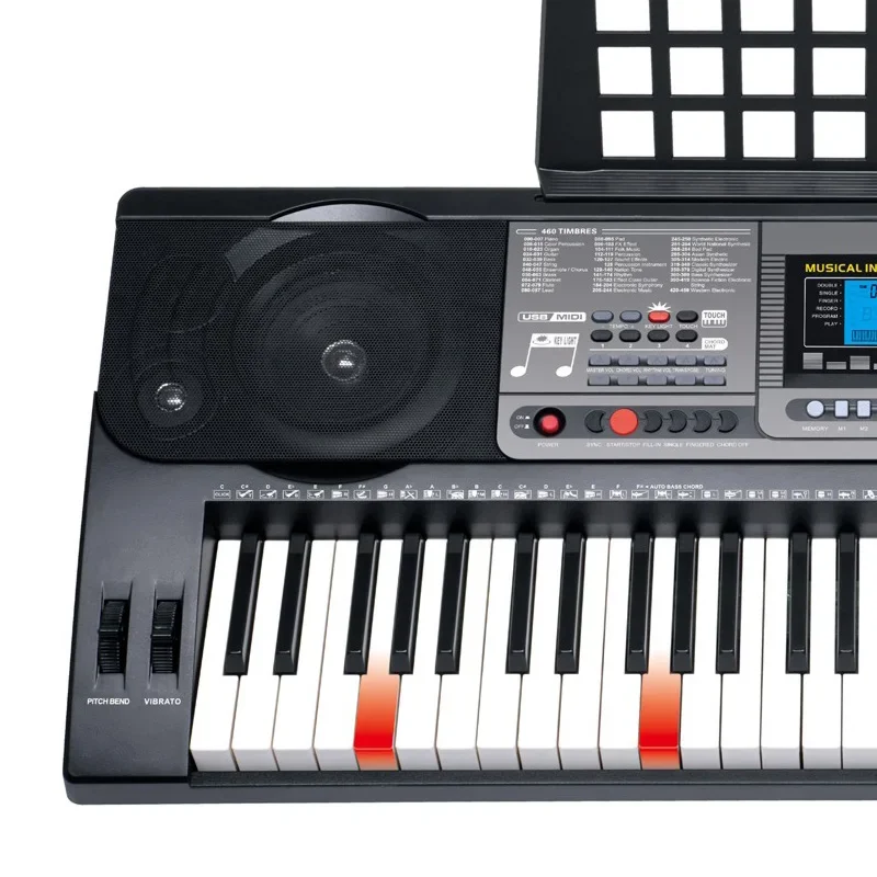 61 Lighting Keys MIDI Function Electric Organ 460 Timbres 260 Rhythms Keyboard Instruments Electric Piano