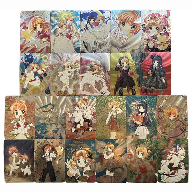 22pcs/set Cardcaptor Sakura Sakura Kinomoto Tomoyo Daidouji DIY self-made Rough Flash Card Anime Game Collection Card 59*86mm