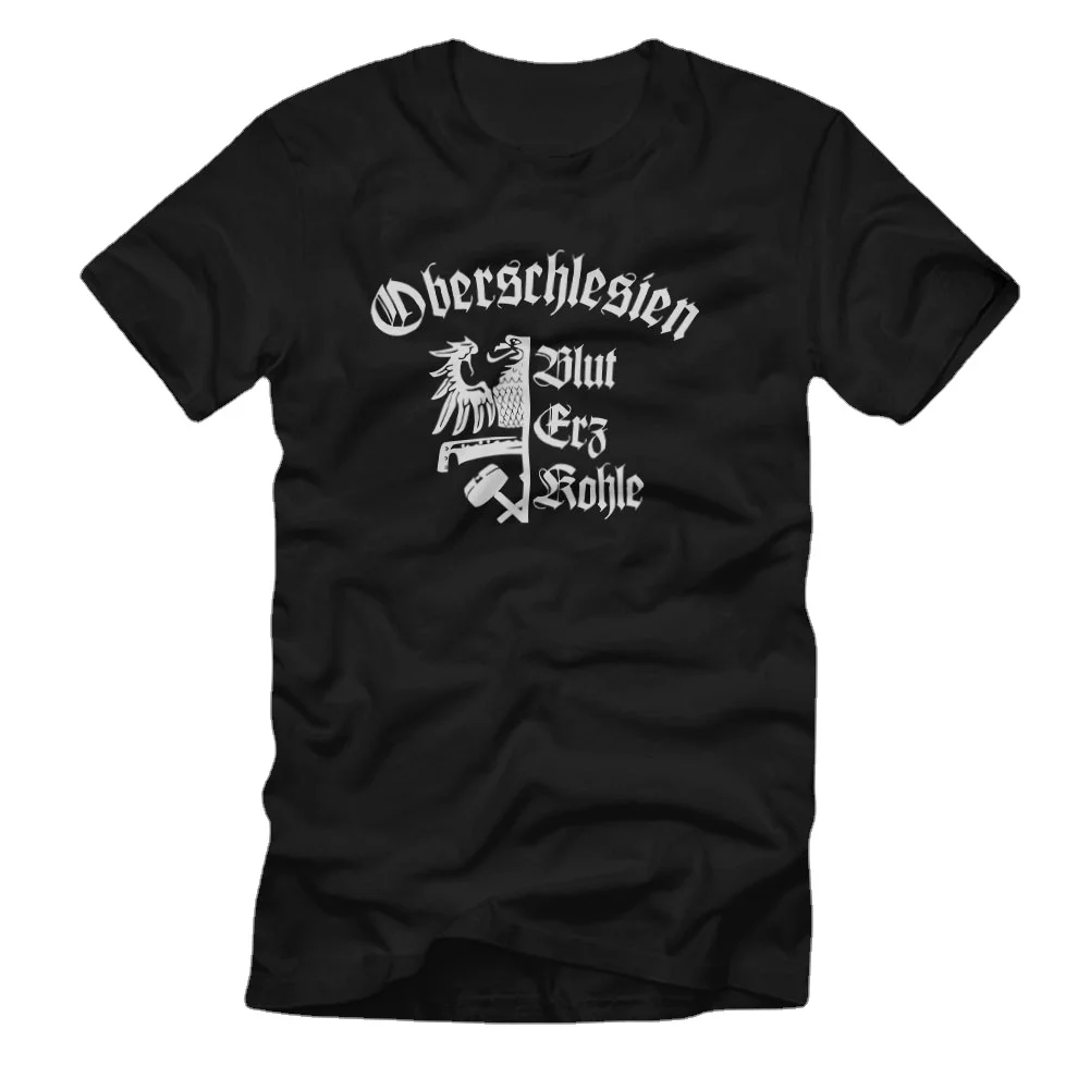 Oberschlesien Blut Erz Kohle. Silesia Homeland Eagle T-Shirt. Premium Cotton Short Sleeve O-Neck Mens T Shirt New S-3XL