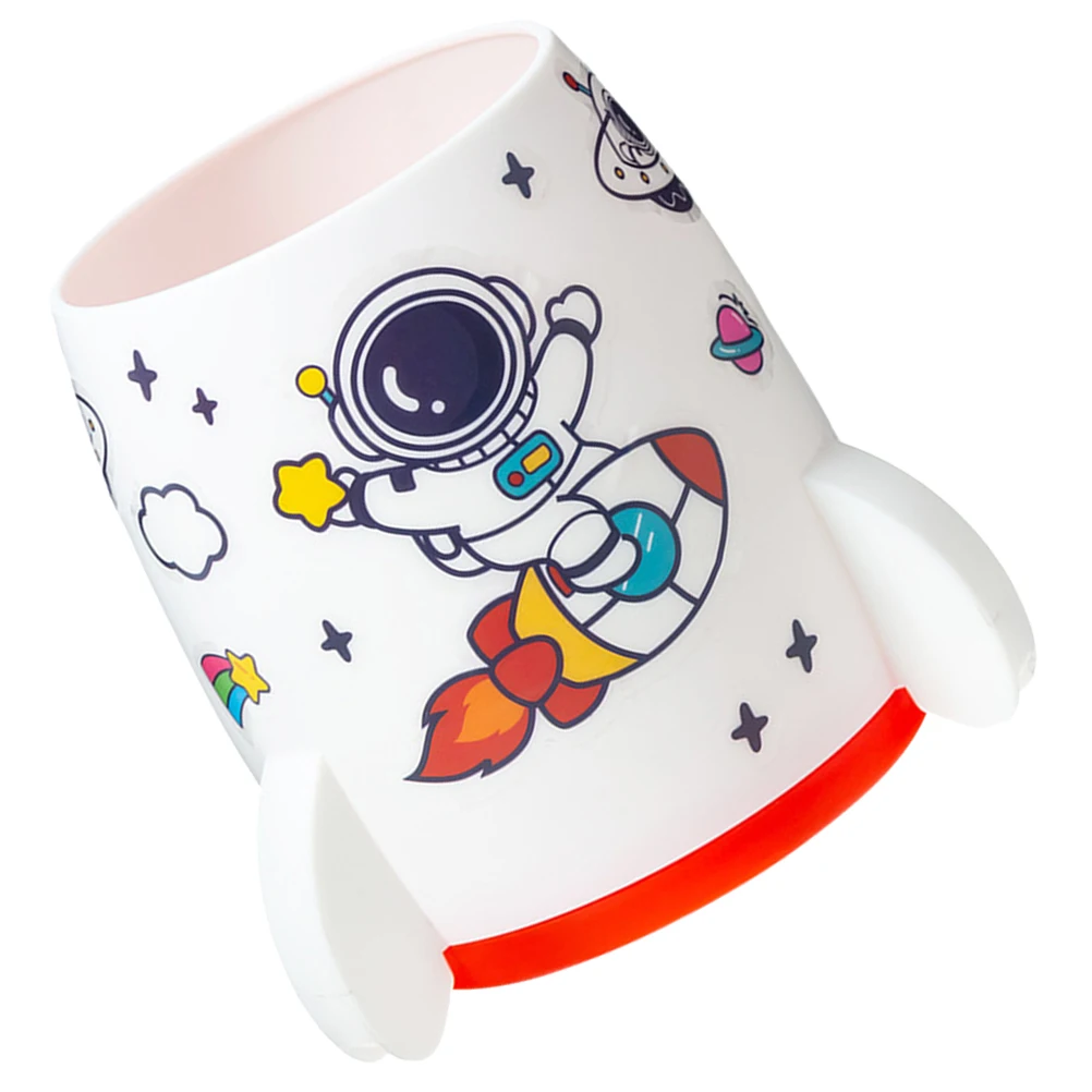 

White Plastic Pen Holder Desk Organizer Novelty Wave Shaped Storage Kids Gifts Classroom Supplies Pencil Bucket Makeup Brush