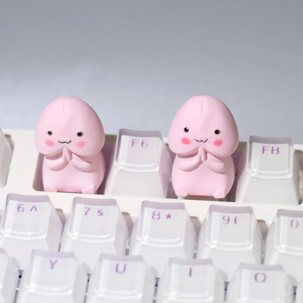 Teclado mecânico Keycaps substituição parte, engraçado personalidade dos desenhos animados, Tintim rosa, criatividade estéreo, paródia, 1pc