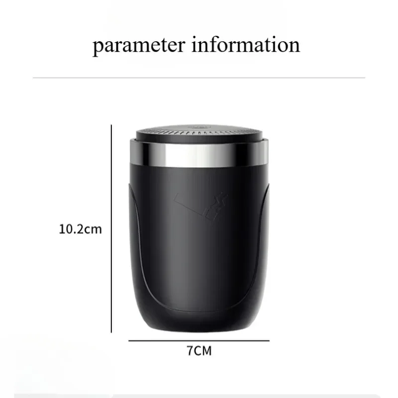 Car Ashtray With Lid Blue Led Smell Proof Portable Ashtray Cup For Auto Fireproof Shell One Touch Open Car Accessories