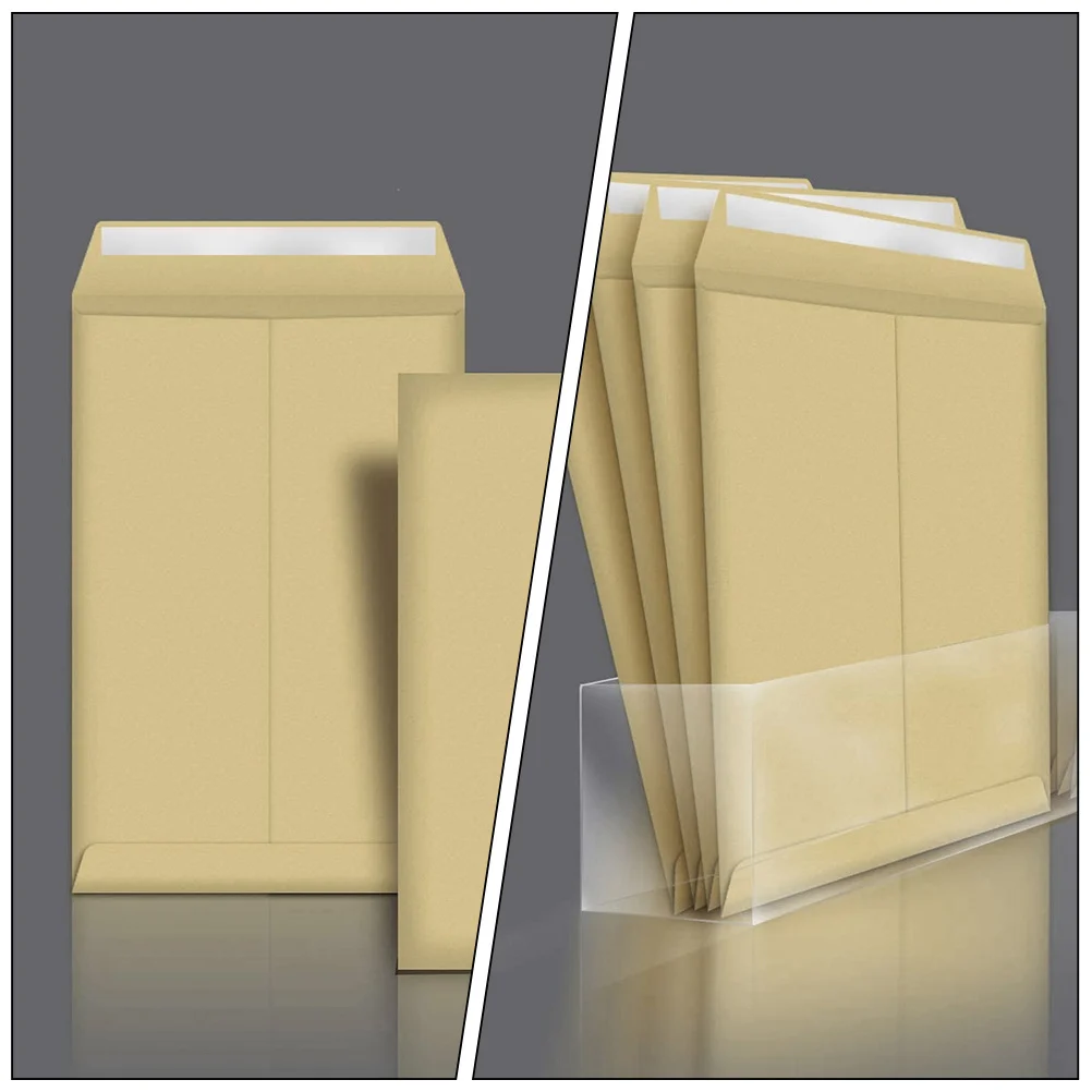 

25Pcs Thickened Kraft Paper Envelopes Convenient Self-Adhesive File Bags Multipurpose Storage Pockets for Office School