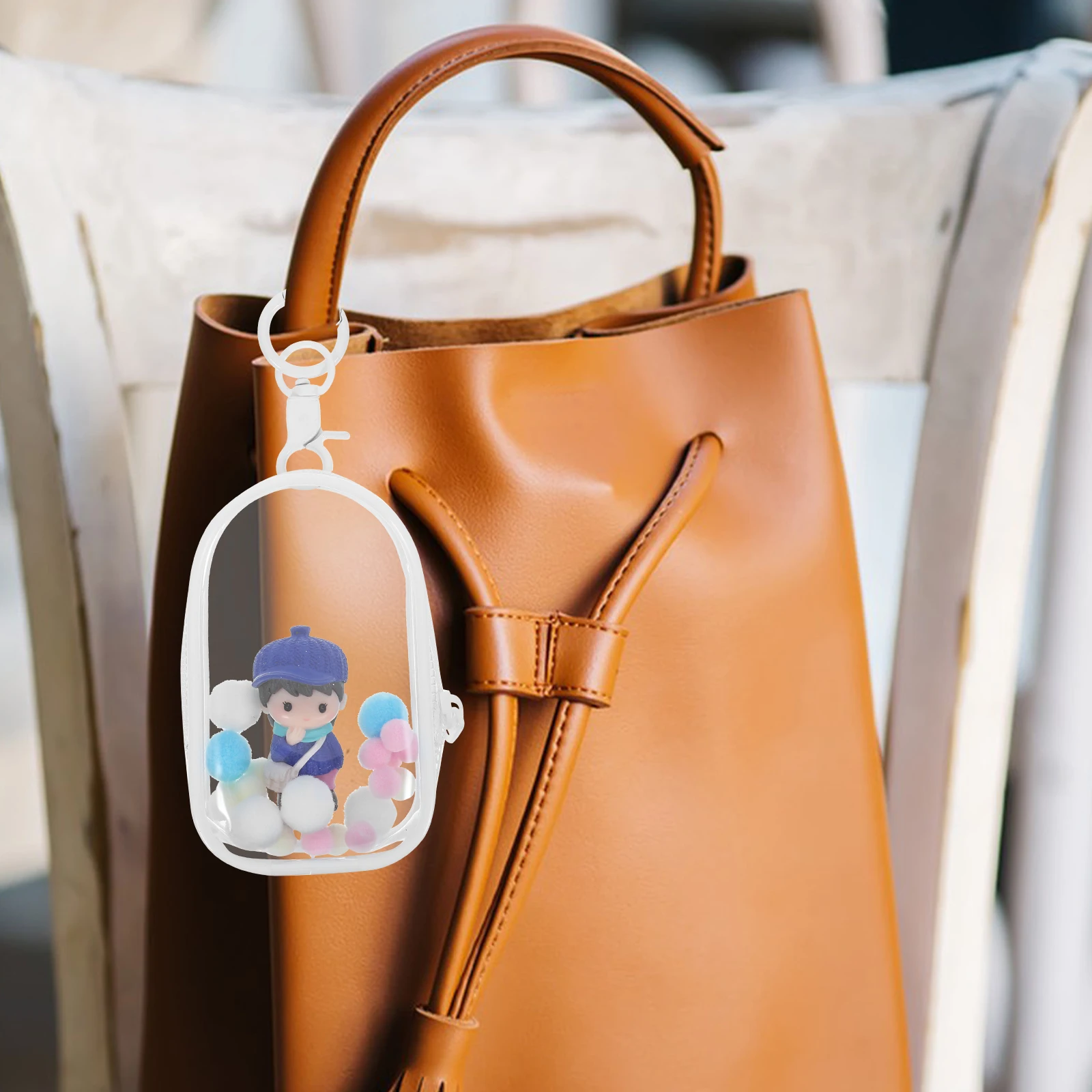 

Transparent Storage Bag Clear PVC Mini Hanging Buckle Lightweight Portable Water Resistant Fashionable Use Protect