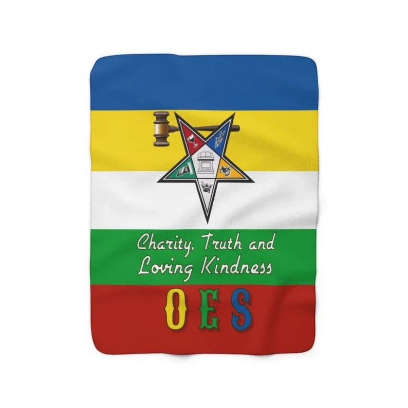 Order Of Eastern Star Flannel Blanket Oes Throw Bedding Ultra Soft Lightweight Warm For Adults And Kids Can Customize The Name