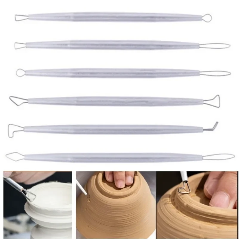 7 Pieces of Double Head Aluminum Rod Sculpture Set Handmade Diy Fine Carving Oil Clay Stone Plastic Polymer Clay Making Tools