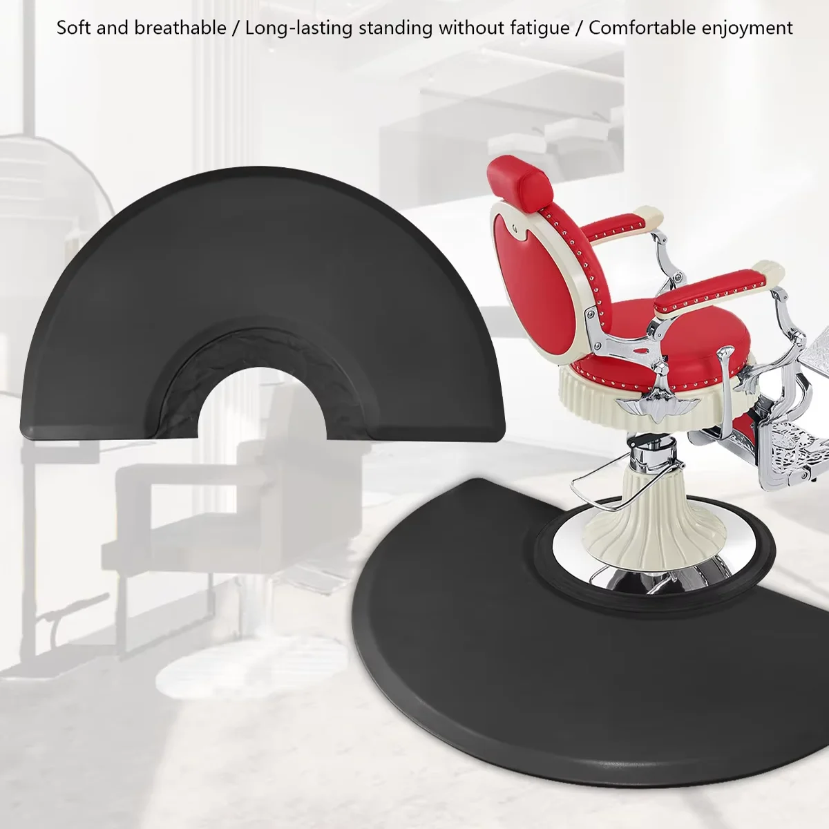 

Barber Shop Barber Chair Pad Soft Rubber Waterproof Anti Slip Pad Pressure Reducing Anti Fatigue Floor Pad Tool Accessories