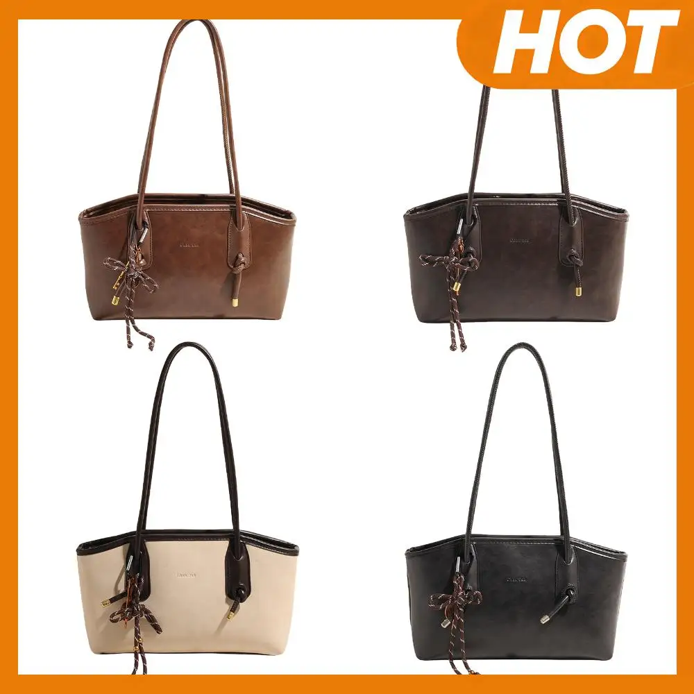 

Женская кожаная сумка через плечо с подвеской, сумка-тоут, сумка-сэтчел, модная сумочка для повседневного использования