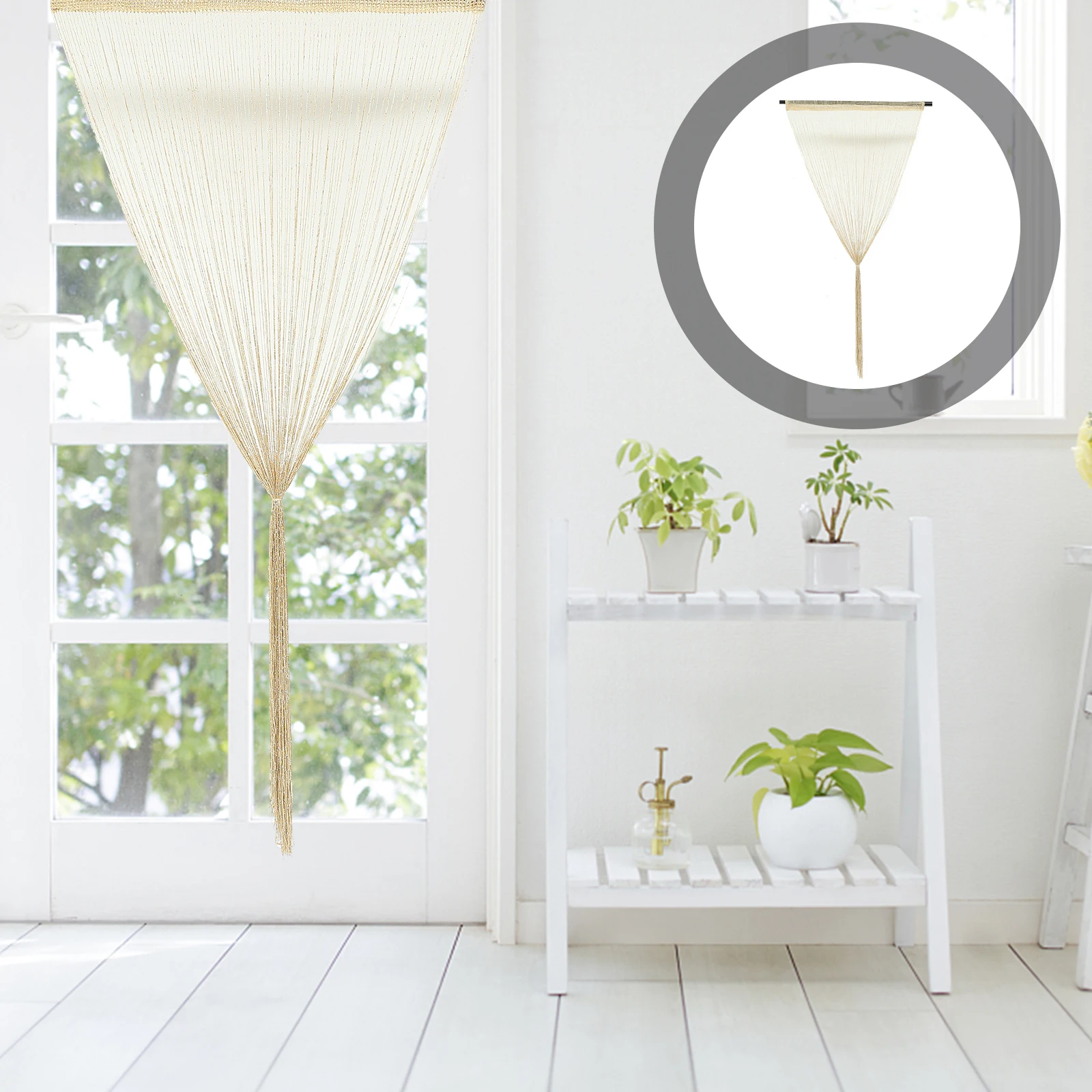 

Stylish Polyester Tassel Door Curtain Long Lasting Home Decorative Thread Fringe Window Curtain Drape