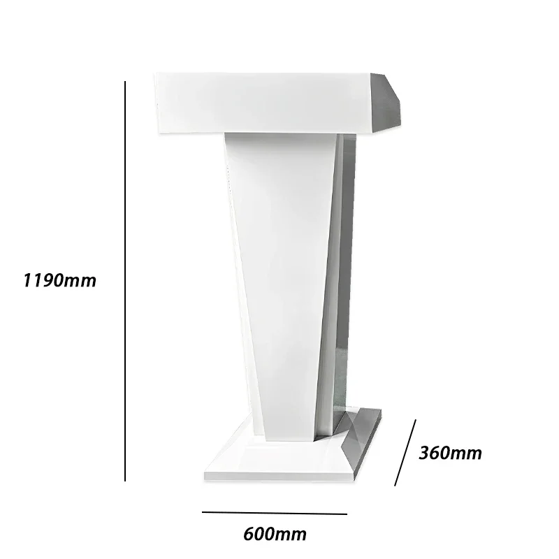 White Wood Classroom Lectern Stand Church Pulpit And Speech Podium Equipment Lecture Speech Podium