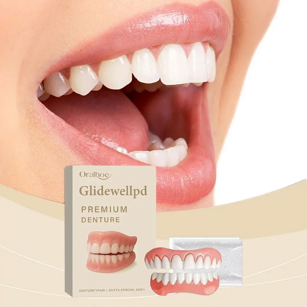 

Soft Silicone Dentures Full Set Over Gums Improve Dental Loss Reduce Teeth Spacing Temporary Tooth Repair Upper and Lower Braces