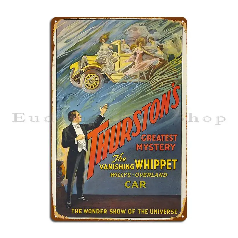 Vintage Advertising Poster Thurston S Greatest Mystery The Vanishing Whippet Willys Overland Metal Signs Designer