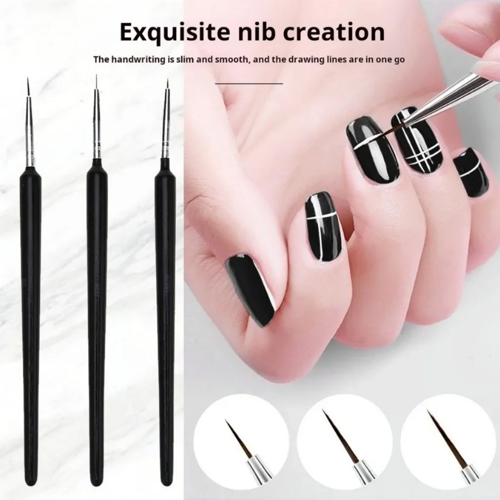 3pcs Fine Detail Brush Nail Brush for Gundam Military Model Painting Pen Professional Painting Lining Ultra-Fine Pen Hobby DIY