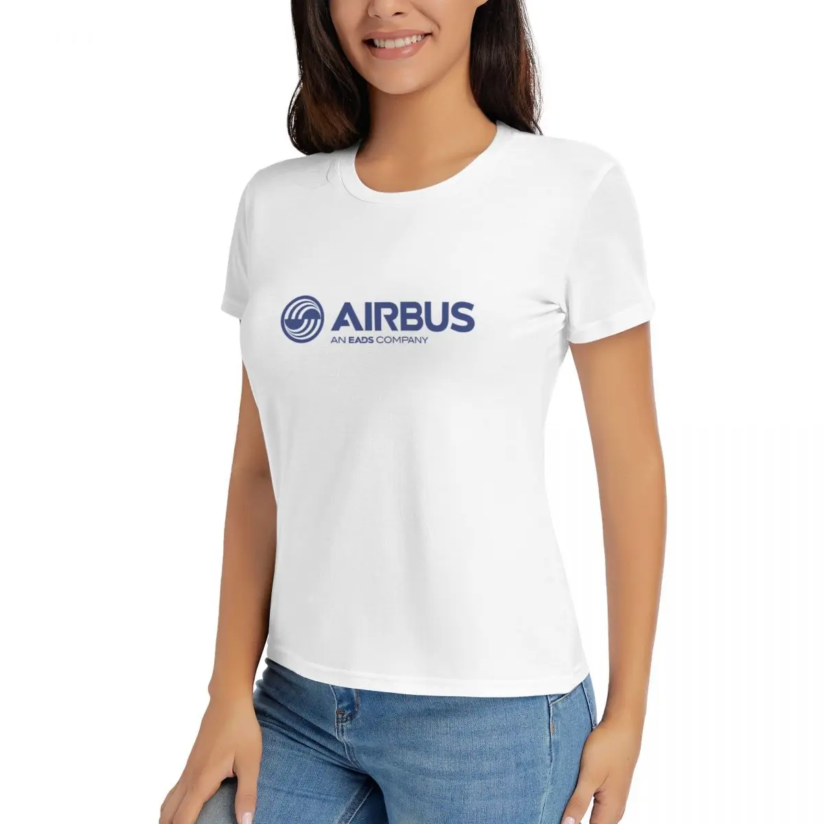 Camiseta de Airbus para mujer y niña, de manga corta Camisa de algodón con cuello redondo, An EADS Company