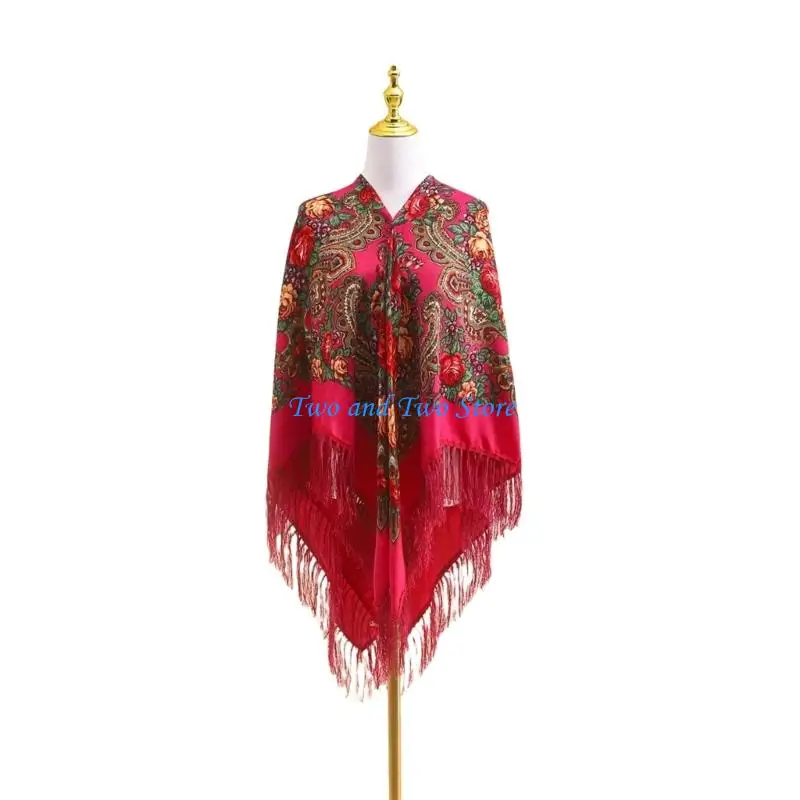 HX6F Cultural Pattern Lightweight Scarf Head Wrap Multi Purpose for Daily Use Travel