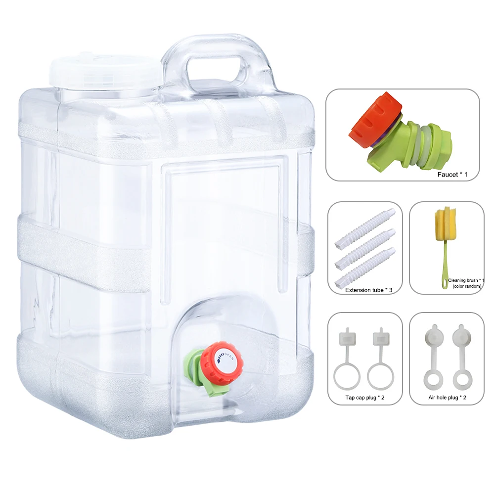 Portable Water Tank Container 15L Camping Bucket Water Storage with Faucet No Leakage Large Capacity for Camping Cooking Picnic