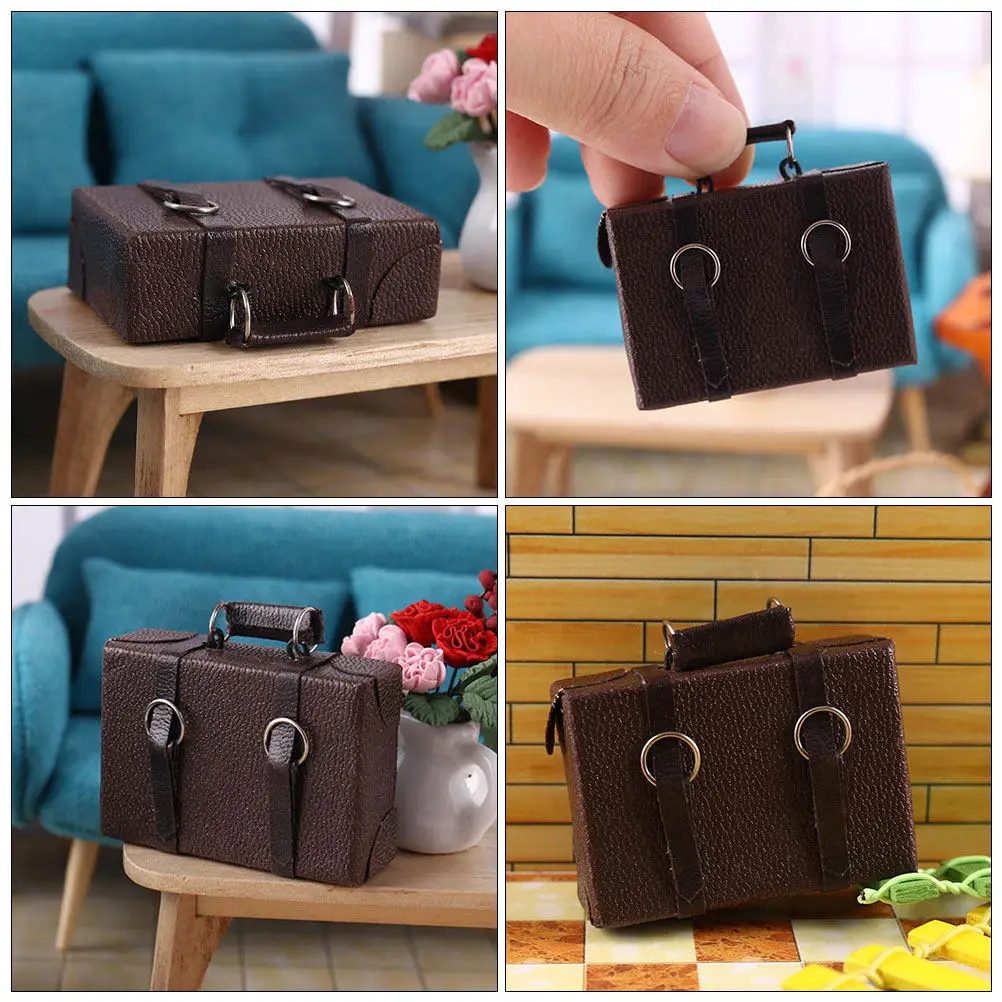 1:12 Miniature Suitcase Mini House Decor Accessory Versatile Mini Carrying Case Detailed Craftsmanship Miniature Storage Case