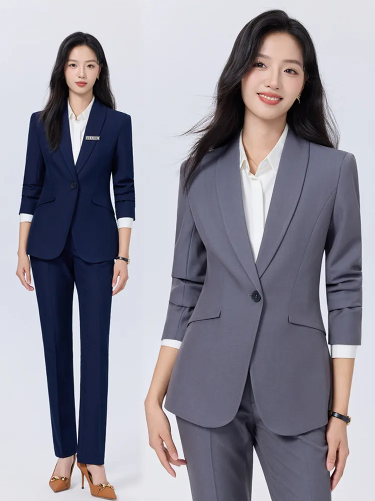 

Новый профессиональный деловой костюм 2025 года с премиальным дизайном, элегантный пиджак для собеседований, рабочая одежда, осенний комплект для женщин