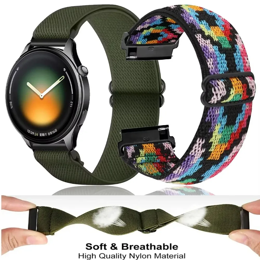 20/22mm Braided Nylon Strap for Xiaomi Watch 5/S4/3/2 Breathable Bracelet Band For Redmi Watch 5 Active/Lite/Amazfit Active Max