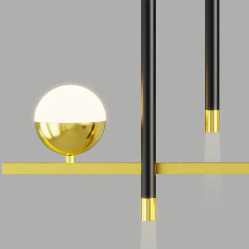 SANDYHA Black Golden LED Chandelier Modern Dining Room Ceiling Light Living Room Table Decor Lighting Lampadario Salon Home