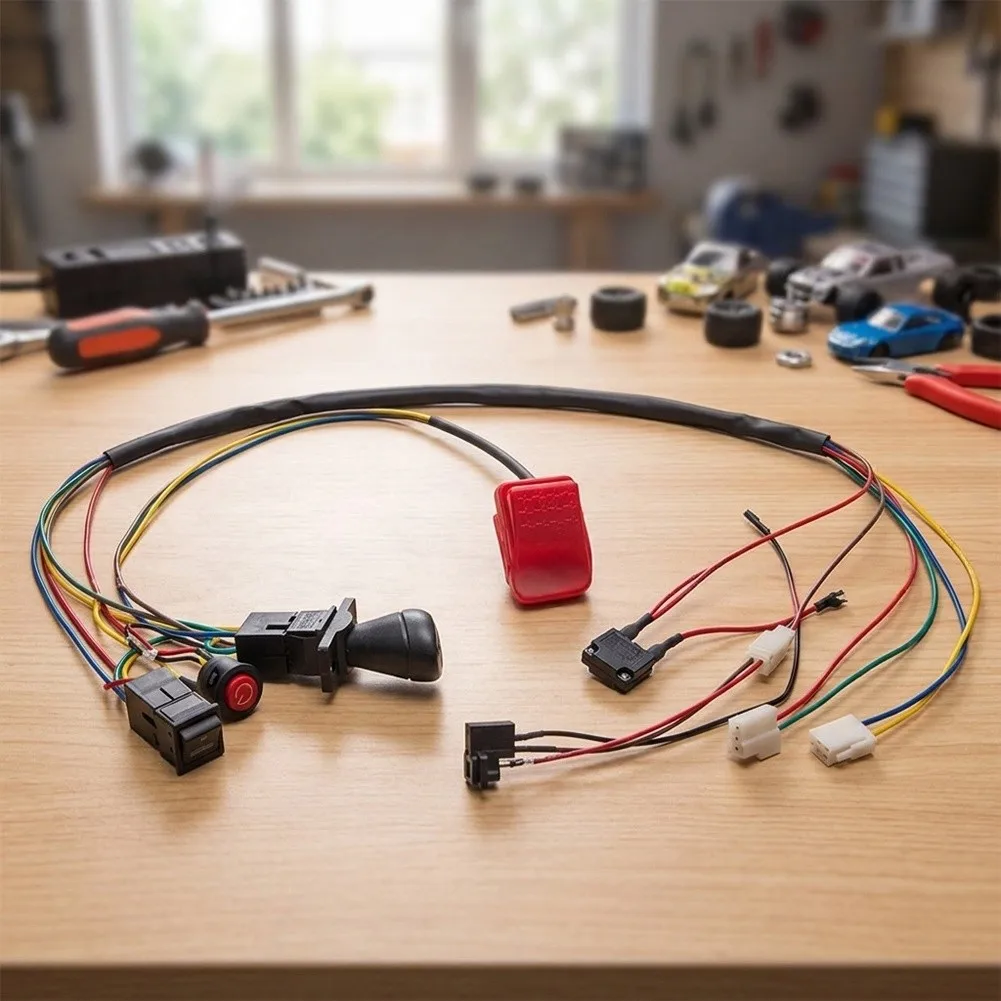 6V 12V Ride On Toy Conversion Wiring Kit Featuring Start Switch Forward Reverse Gear Switch 25A Fuse and Motor Connections