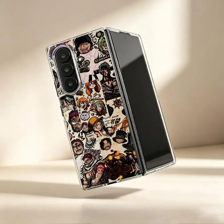 Crew Bond Luffy Case for Samsung Galaxy ZFold7 ZFold3 ZFold5 ZFold6 ZFold4 Z Fold 7 6 5 4 3 Transparent Soft Phone Cover