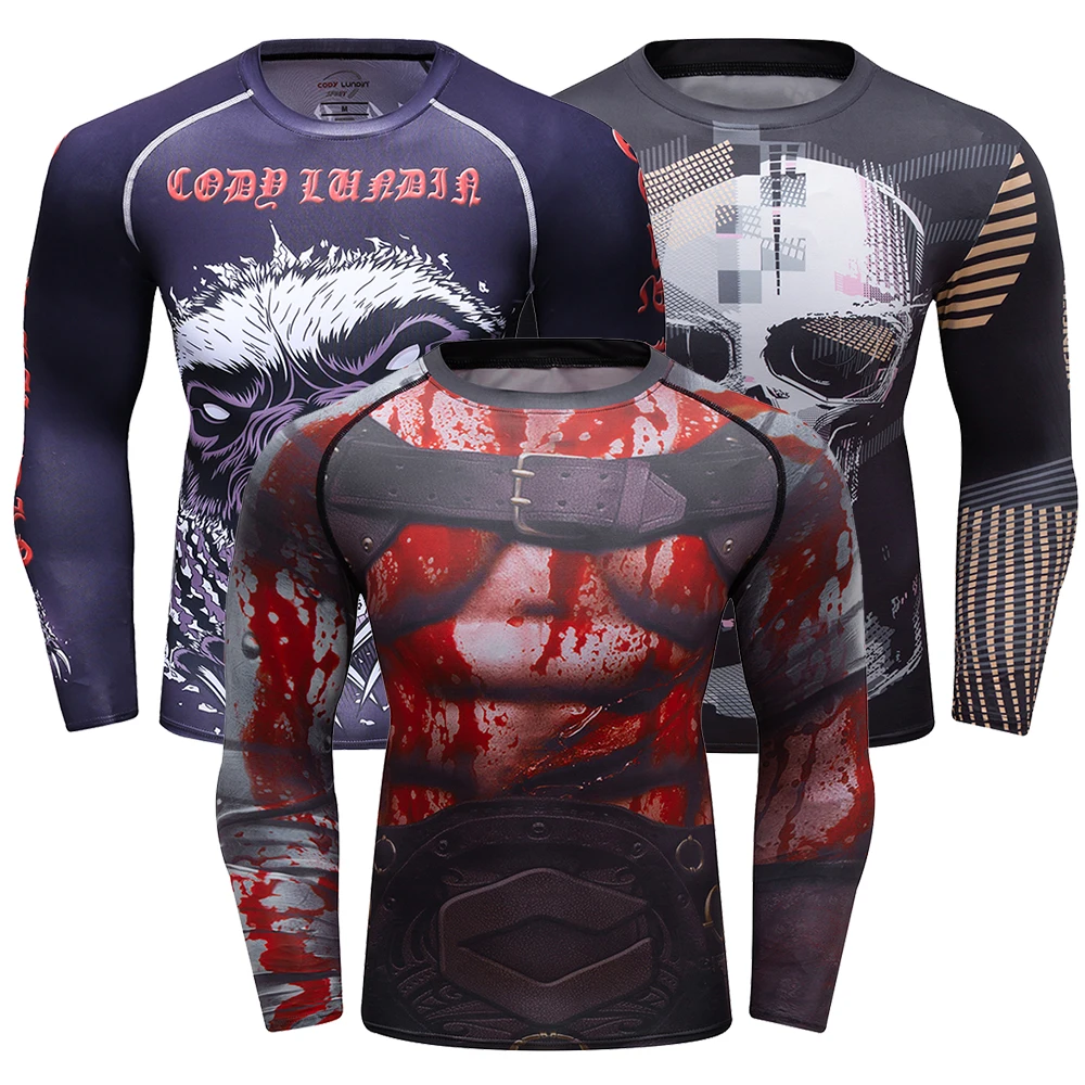 Koszulka Jujitsu Rashguard bokserska Bjj Rashguard dla zawodników Mma sublimowana koszulka Jiu Jitsu Gi kompresyjna odzież odzież do ćwiczeń Muay