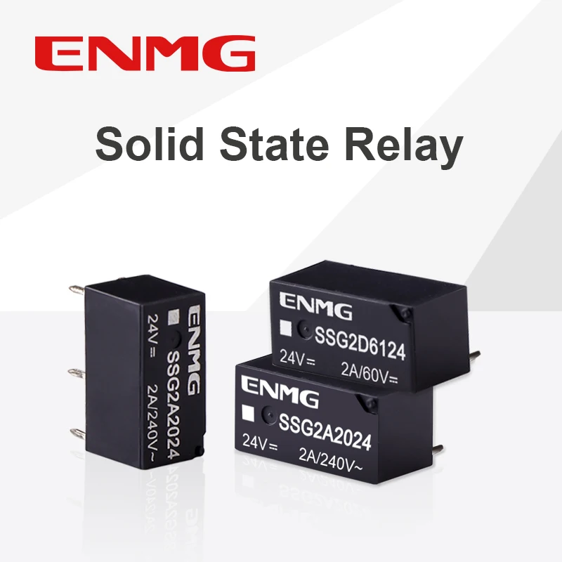 ENMG Small Solid State Relay Pin SSG DC Control AC/DC 36V 24V Current 2A Direct Plug Board Optically Isolated Non-Contact Sunken