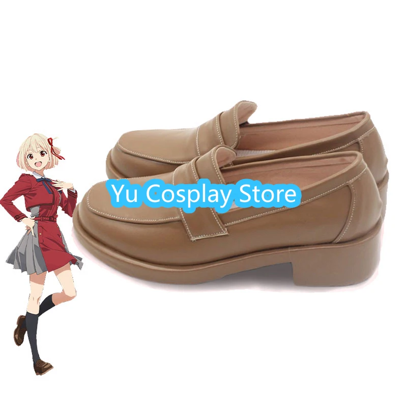 Anime Lycoris Recoil Nishikigi Chisato Cosplay Shoes PU Leather Sandals Halloween Carnival Boots Cosplay Prop Custom Made