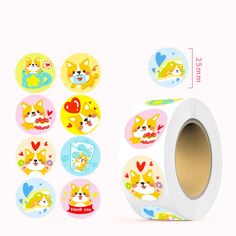 Wholesale Cartoon Cute Animal sIncentive stickers for primary school children Reward self-adhesive tape Stationery label stick