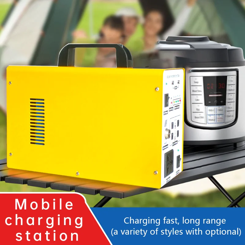 110 220V AC Outlet DC 12 24V Rechargeable Battery Camping Solar Generator With Back-Up Battery