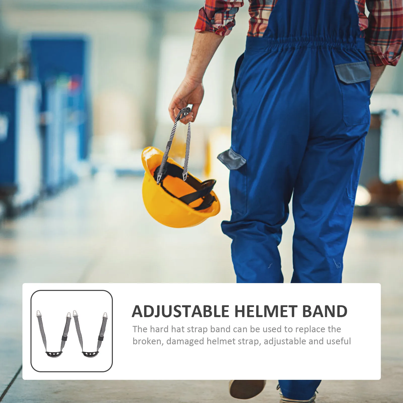 

2Pcs Hard Hat Chin Strap Premium Material Sturdy Flexible Easy Install Snug Fit for Helmet Safety Hat Construction Use