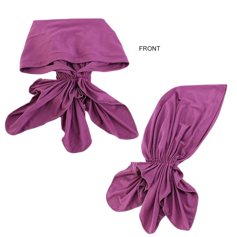 2024 New Muslim Bamboo Pre-Tied Scarf Ladies Chemo Cap Women Turban Hat Headwear Headscarf Wrap Cancer Bandanas Hair Accessories