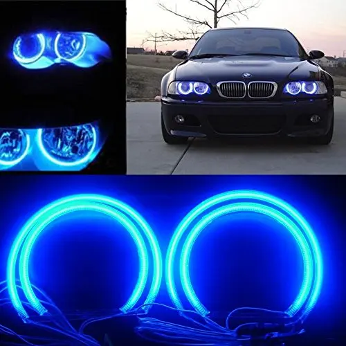 2 x 131 mm halo rings and 2 x 146 mm CCFL headlamps, 8000 K 7000 K angel eye kit for bmw  E46 E39 E36 3 Series