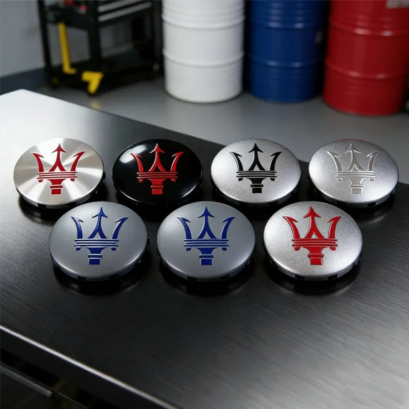 Tapas de Centro de Rueda de 60MM para Maserati Granturismo, Levante, Ghibli, Gran GC, Cabrio, GT, Quattroporte, Coupe